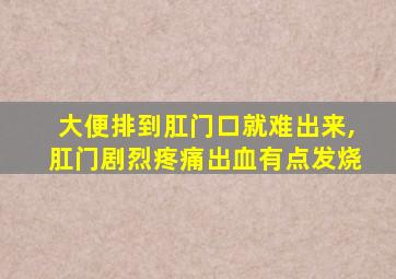 大便排到肛门口就难出来,肛门剧烈疼痛出血有点发烧