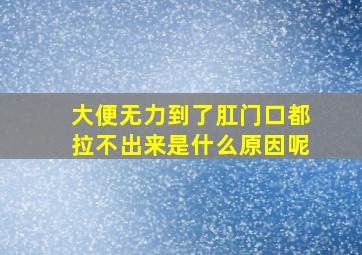 大便无力到了肛门口都拉不出来是什么原因呢