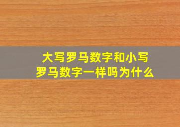 大写罗马数字和小写罗马数字一样吗为什么