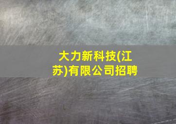 大力新科技(江苏)有限公司招聘