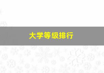 大学等级排行