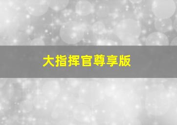 大指挥官尊享版