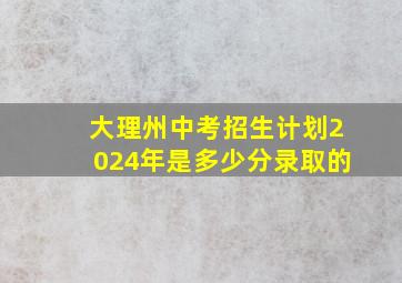 大理州中考招生计划2024年是多少分录取的