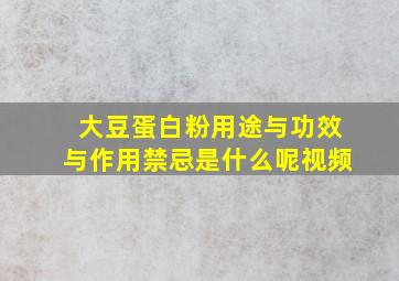 大豆蛋白粉用途与功效与作用禁忌是什么呢视频