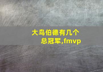 大鸟伯德有几个总冠军,fmvp