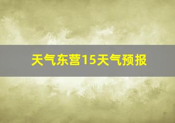 天气东营15天气预报