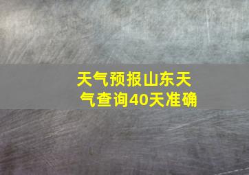 天气预报山东天气查询40天准确