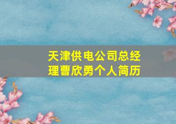 天津供电公司总经理曹欣勇个人简历