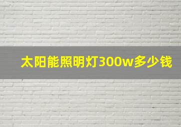 太阳能照明灯300w多少钱