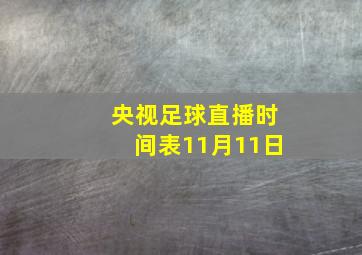 央视足球直播时间表11月11日