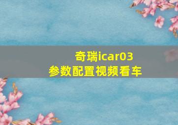 奇瑞icar03参数配置视频看车