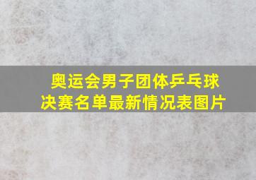 奥运会男子团体乒乓球决赛名单最新情况表图片