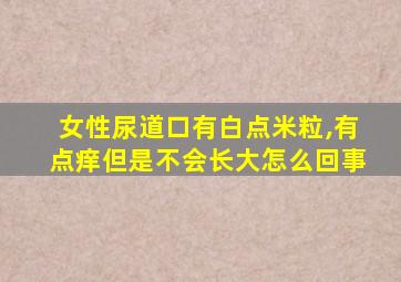 女性尿道口有白点米粒,有点痒但是不会长大怎么回事