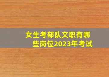 女生考部队文职有哪些岗位2023年考试