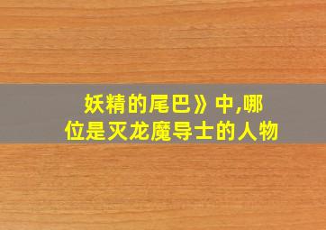 妖精的尾巴》中,哪位是灭龙魔导士的人物