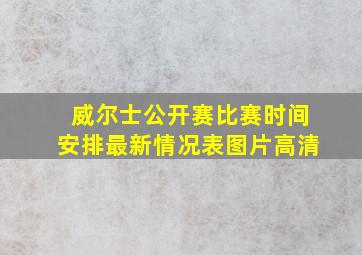 威尔士公开赛比赛时间安排最新情况表图片高清