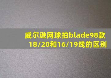 威尔逊网球拍blade98款18/20和16/19线的区别