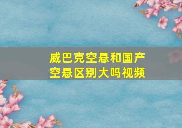 威巴克空悬和国产空悬区别大吗视频