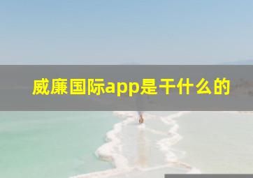 威廉国际app是干什么的