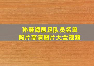 孙继海国足队员名单照片高清图片大全视频