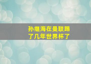 孙继海在曼联踢了几年世界杯了