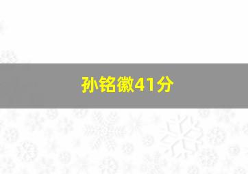 孙铭徽41分