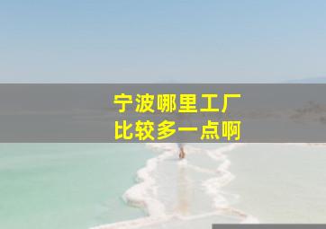 宁波哪里工厂比较多一点啊