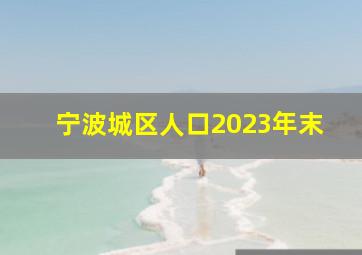 宁波城区人口2023年末