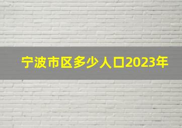 宁波市区多少人口2023年