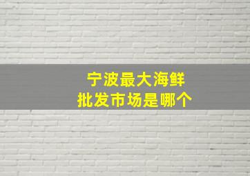 宁波最大海鲜批发市场是哪个