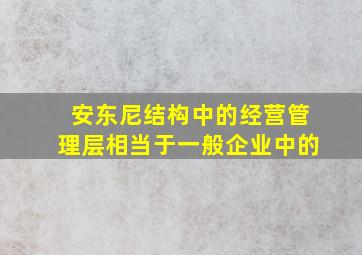 安东尼结构中的经营管理层相当于一般企业中的