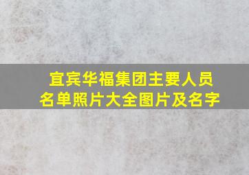 宜宾华福集团主要人员名单照片大全图片及名字