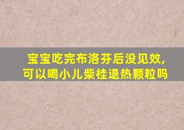 宝宝吃完布洛芬后没见效,可以喝小儿柴桂退热颗粒吗