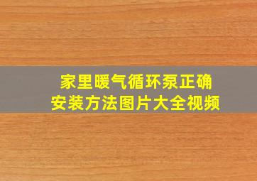 家里暖气循环泵正确安装方法图片大全视频