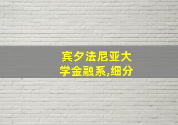 宾夕法尼亚大学金融系,细分