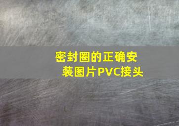 密封圈的正确安装图片PVC接头