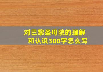 对巴黎圣母院的理解和认识300字怎么写