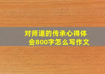 对师道的传承心得体会800字怎么写作文