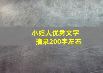 小妇人优秀文字摘录200字左右