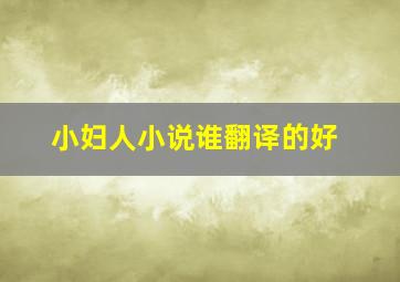 小妇人小说谁翻译的好