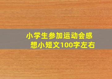 小学生参加运动会感想小短文100字左右