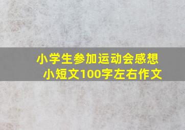 小学生参加运动会感想小短文100字左右作文