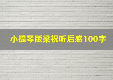 小提琴版梁祝听后感100字