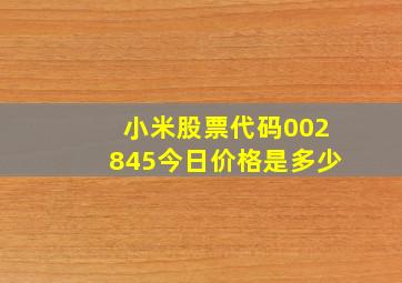 小米股票代码002845今日价格是多少