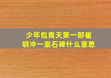 少年包青天第一部崔明冲一案石碑什么意思