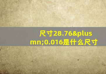 尺寸28.76±0.016是什么尺寸