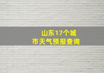 山东17个城市天气预报查询