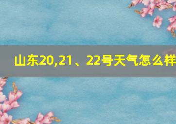 山东20,21、22号天气怎么样