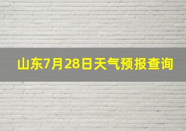 山东7月28日天气预报查询