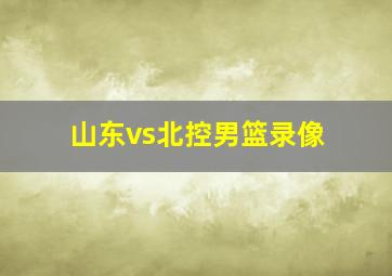 山东vs北控男篮录像